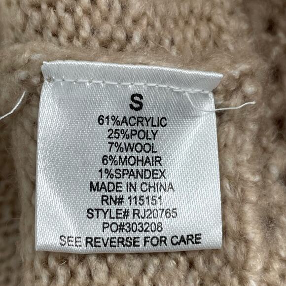 Boho Fringe Western Sweater Vest Neutral Tan Festival Concert Romeo & Juliet S - Picture 7 of 8